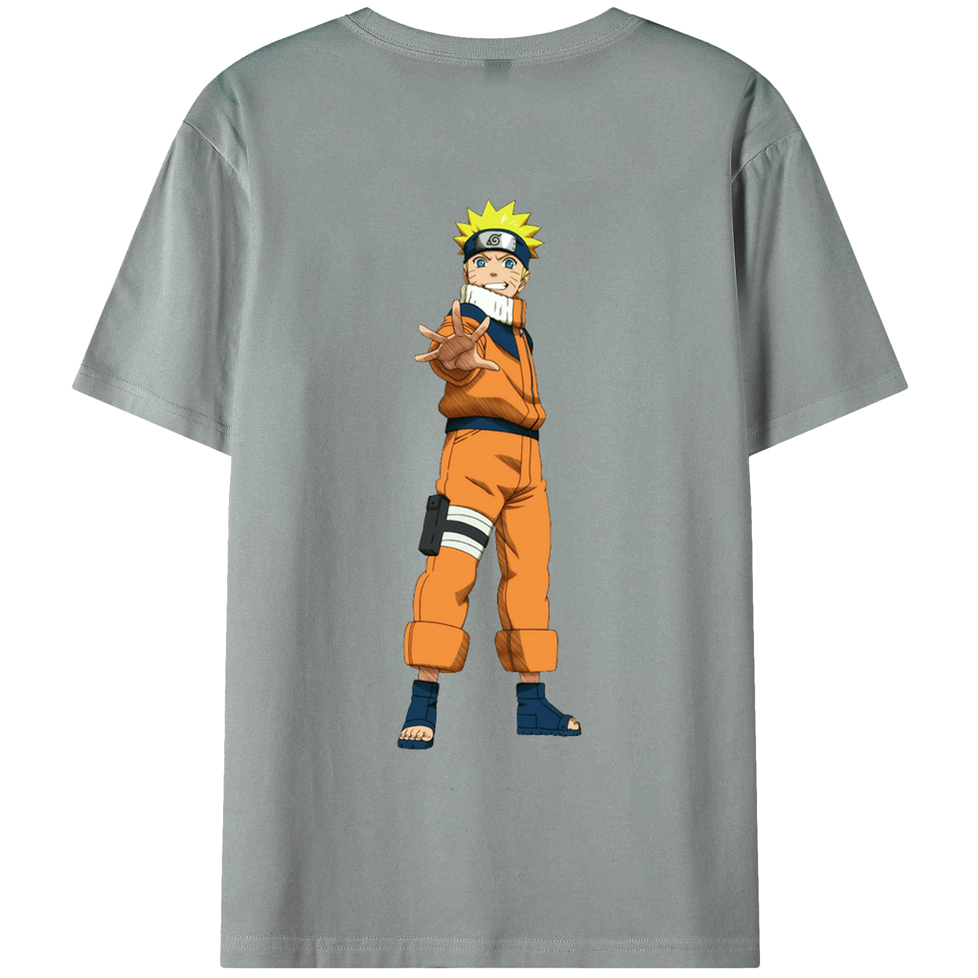 （画像用） NARUTO -ナルト- うずまき ナルト Uzumaki Naruto 綿100％ メンズ半袖Tシャツ（バックプリント） 通気性